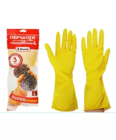 Перчатки сверхпрочные латексные хоз. L