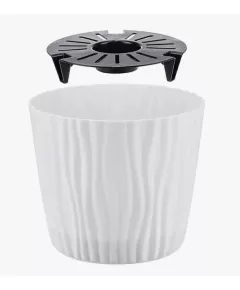 Кашпо Волна D200 мм с вклад. Белый 4 л