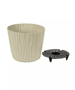 Кашпо Волна D200 мм с вклад. Кремовый 4 л