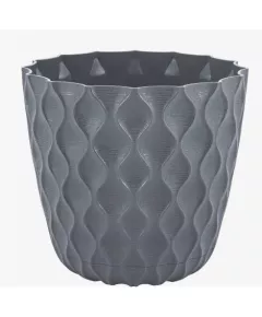 Горшок Вэйв D115 мм подст. Вулканический серый 0,65 л