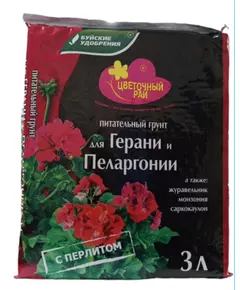 Грунт для Гераи и Пеларгонии Цветочный рай 3 л