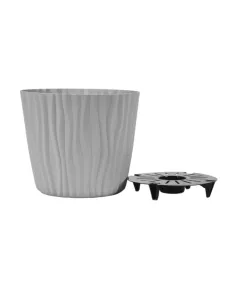 Кашпо Волна D200 мм с вклад. Серый 4 л