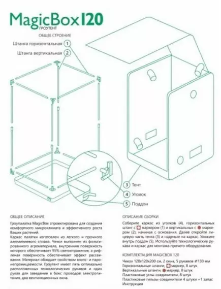 Гроубокс MAGIC CLOUD MAGICBOX 120х120х200 см