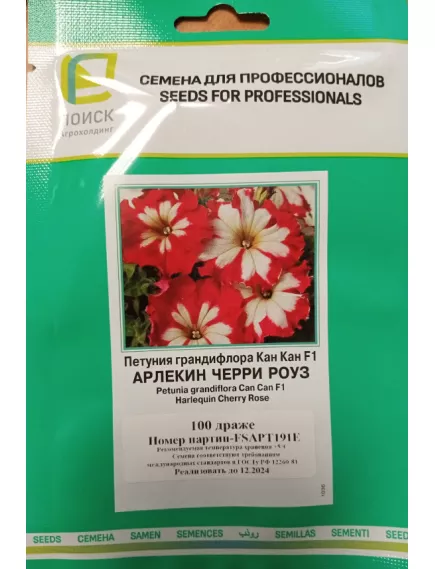 Петуния  грандифлора Кан Кан Арлекин Черри Роуз 10 шт  ПОИСК