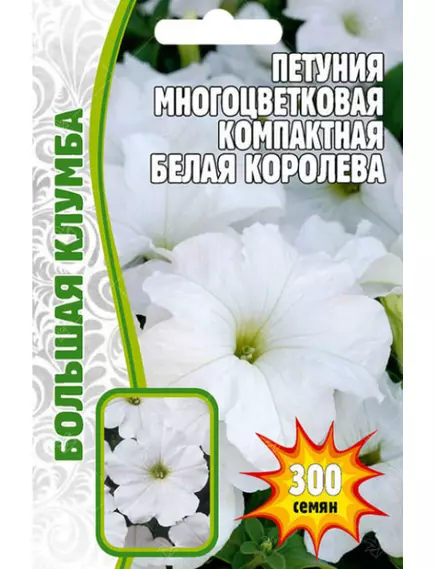 Петуния мн цв Белая Королева компакт 300 шт РЕДКИЕ СЕМЕНА