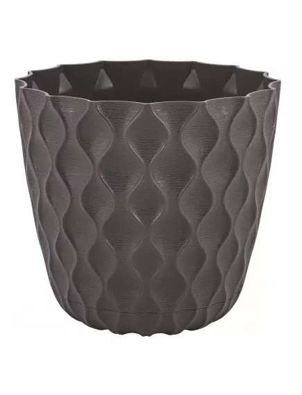 Горшок Вэйв D115 мм подст. Горький шоколад 0,65 л