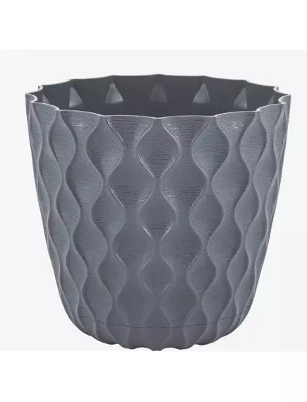 Горшок Вэйв D145 мм подст. Вулканический серый 1,4 л