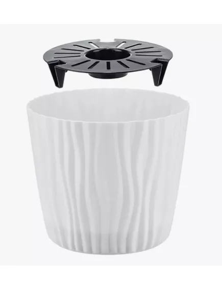 Кашпо Волна D200 мм с вклад. Белый 4 л