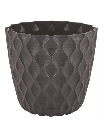 Горшок Вэйв D145 мм подст. Горький шоколад 1,4 л